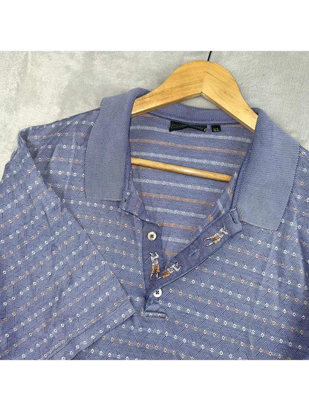 Bobby Jones Collection Polo Shirt Mens XL Purple Blue Golf Casual Vintage Luxury